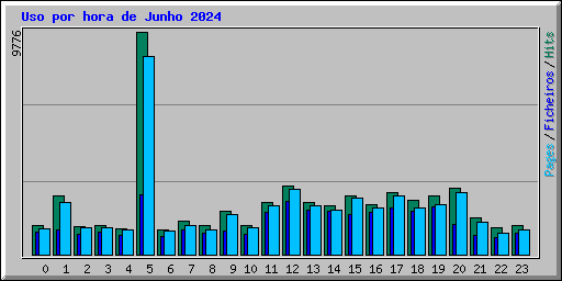 Uso por hora de Junho 2024